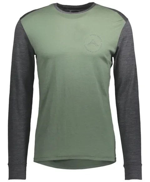 Термомайка SCOTT DEFINED MERINO frost green/dark grey melange - XL