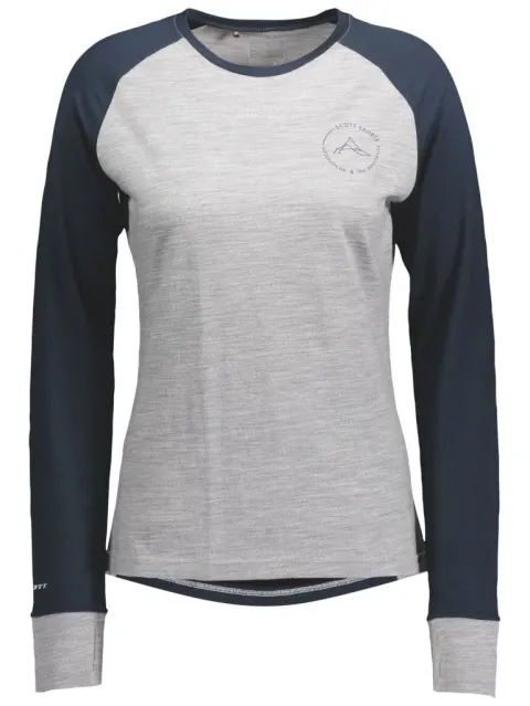 Термомайка SCOTT W DEFINED MERINO dark blue/light grey melange - XL