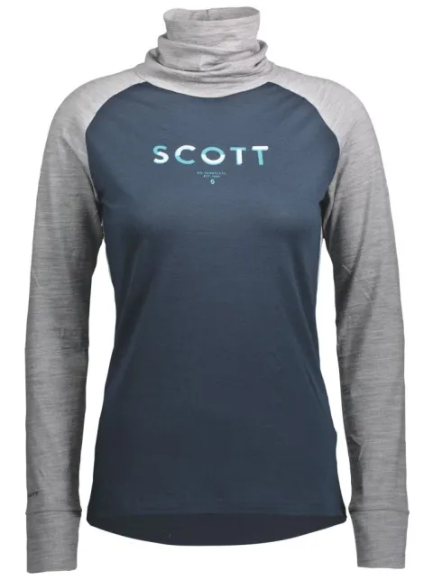 Термомайка SCOTT W DEFINED MERINO light grey melange/dark blue - XL
