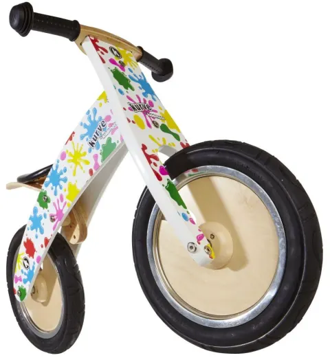 Біговел 12" Kiddy Moto Kurve Білий з кляксами