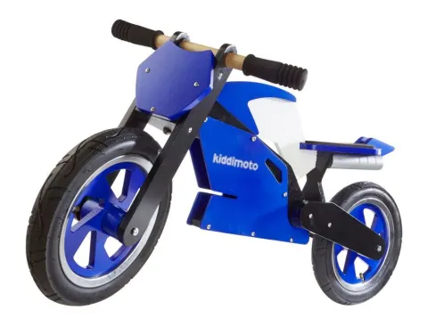 Біговел 12" Kiddimoto Superbike дерев'яний, синьо-білий