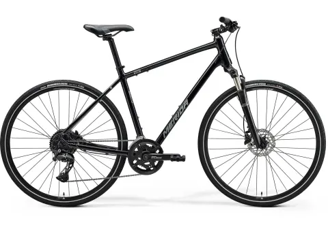 Велосипед 28" Merida CROSSWAY 300 (2025) рама - XXS Glossy Black (Silver)