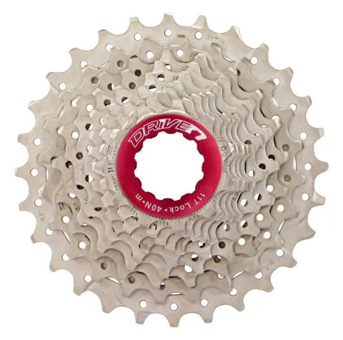 Касета 10-k 11-25T SUN RACE RX алюміневий павук, локринг і спейсери ,Metallic Silver