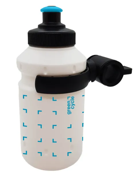 Фляга 0,35 Green Cycle GBT-549S з кріпленням, дитяча, біла з малюнком