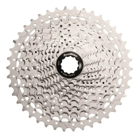 Касета 11-k 11-51T SUN RACE MS8 MTB, алюмінієвий павук, Metallic Silver