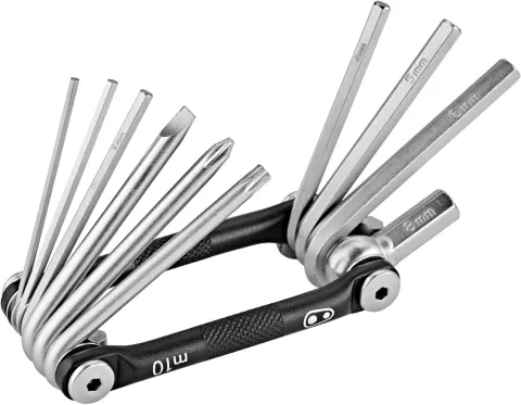 Мультитул Crankbrothers M10, 2/2.5/3/4/5/6/8мм, T25, Phillips #2, flat #2, черный