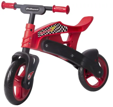 Биговел POLISPORT Balance Bike термопластиковый (2-5 лет) до 25 кг черный/красный