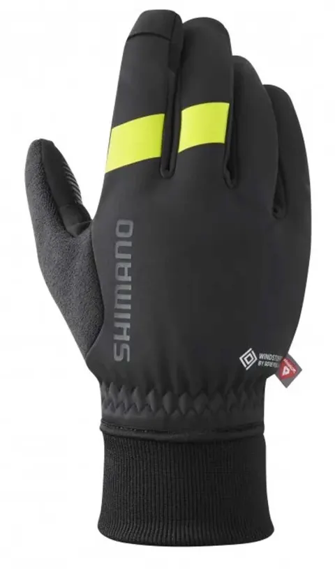 Рукавички Shimano Windstopper Primaloft чорно-жовті розм. XXL