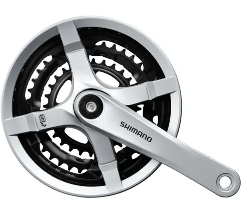 Шатуны Shimano FC-TY501, 170мм, 48X38X28, 6/7/8-шв, защита звезд, серые
