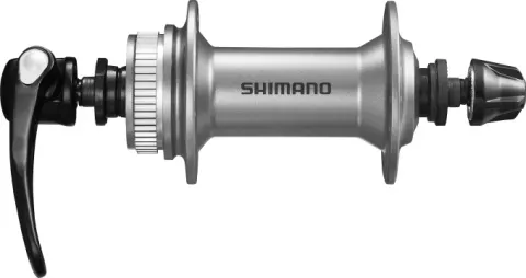 Втулка передняя Shimano, HB-M4050 CENTER LOCK серебряная, насыпная,Центрлок, 32H