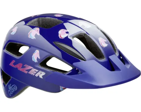 Шлем LAZER Lil Gekko детский, фиолетовый с пони
