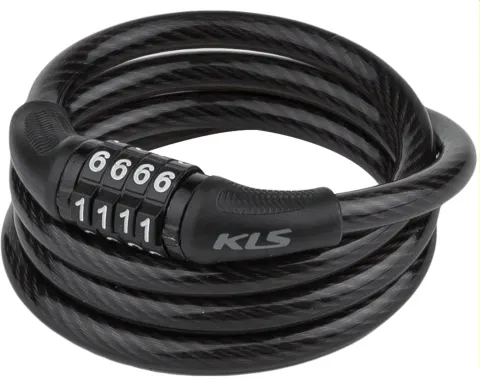 Замок тросиковый кодовый KLS Code черный 8x1000 мм