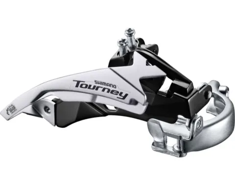 Переключатель передний Shimano FD-TY500, Top-Swing, универсальная тяга, хомут 34.9мм (S/M адаптеры), для 42Т