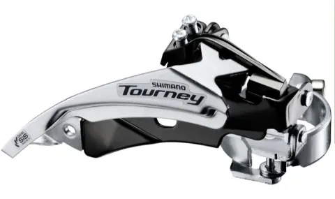 Перемикач передній Shimano FD-TY510, Top-Swing, універс.тяга, хомут 34,9 (S/M адаптери), для 48Т
