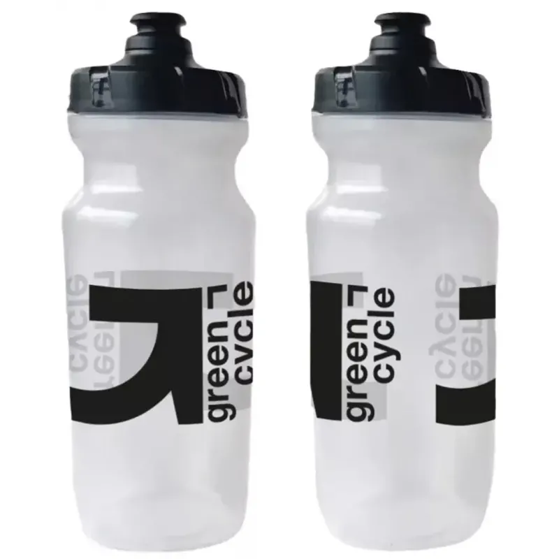 Фляга 0,6 Green Cycle GBT-516 із збільшеним клапаном, прозора із чорним