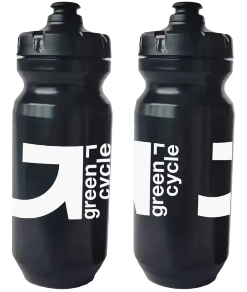 Фляга 0,6 Green Cycle GBT-516 с увеличенным клапаном, черная с белым