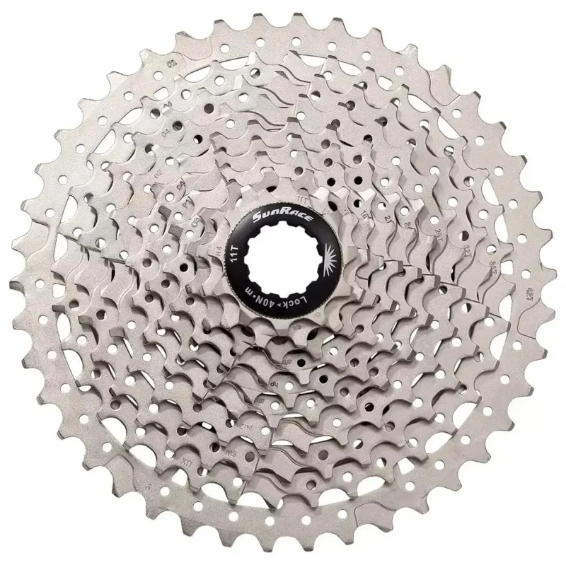 Касета 10-k 11-46T SUN RACE MS2 MTB, сталевий павук, Metallic Silver
