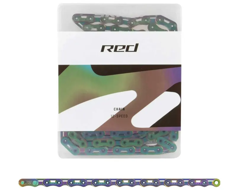 Цепь SRAM Red E1 Flattop, 126 звеньев, радужный (Rainbow) с PowerLock, 12 ск.