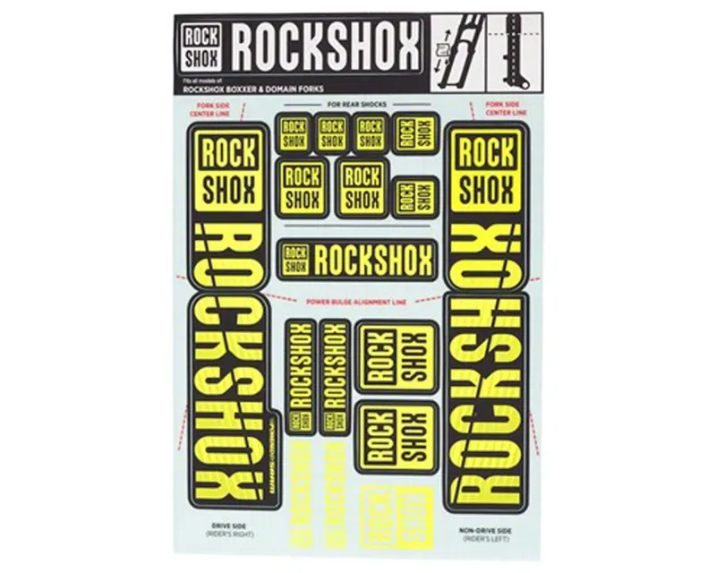 Набор наклеек RockShox KIT 35 мм DC NE01 YELLOW (Желтый Неоновый)