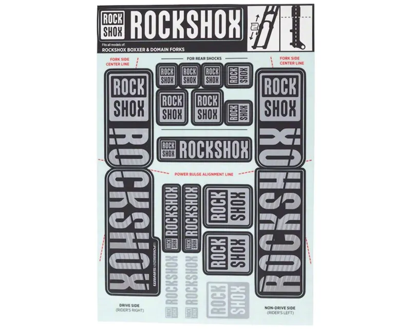 Набор наклеек RockShox KIT 35MM DC SILVER/DFB BXR (Серебряный/Темно-Синий) SRAM