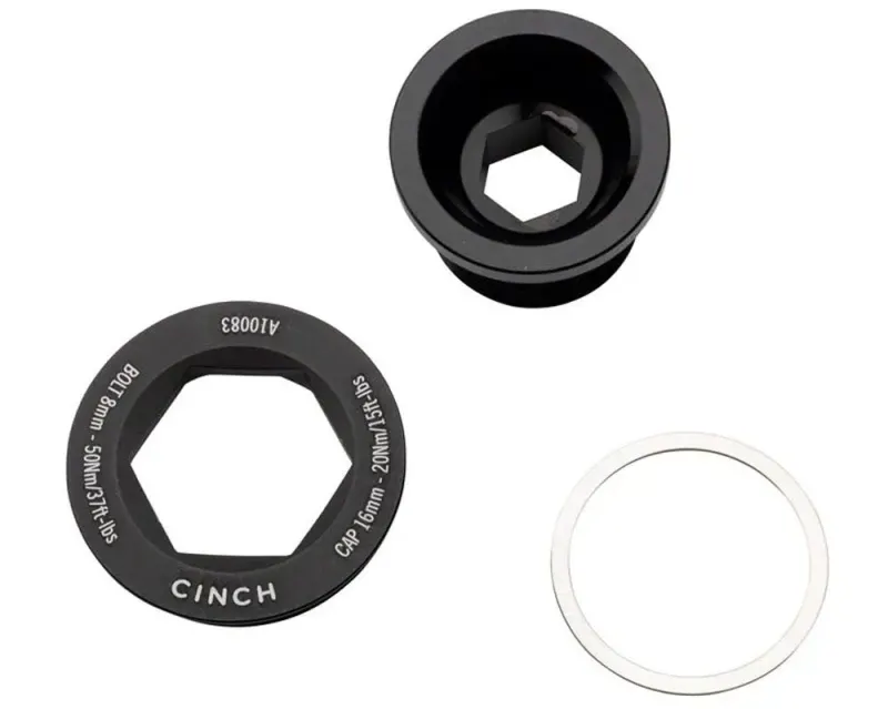 Болт в шатуни Cinch RACE FACE, M18x1.5, з ковпачком-знімачем, (Matte Black) матовий чорний