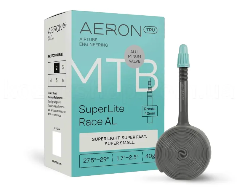 Камера AERON TPU MTB SuperLite Race AL 40г ERGON 1,7"-2,5" Presta 42 мм (алюмінієвий)