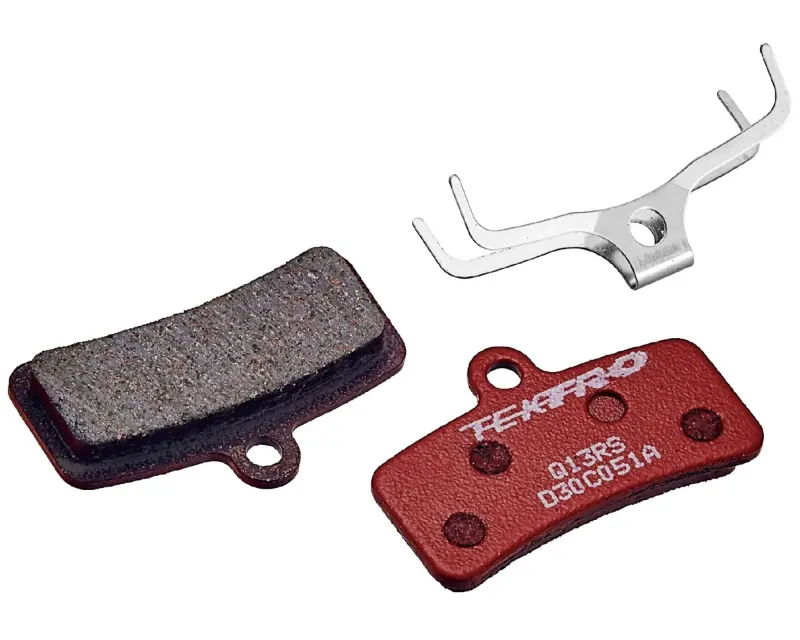 Гальмівні колодки Tektro Q13RS, органіка, для 4 поршня, (Red) червоний, пара