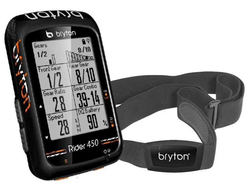 Велокомп'ютер Bryton Rider 450 H (+ датчик пульсу)