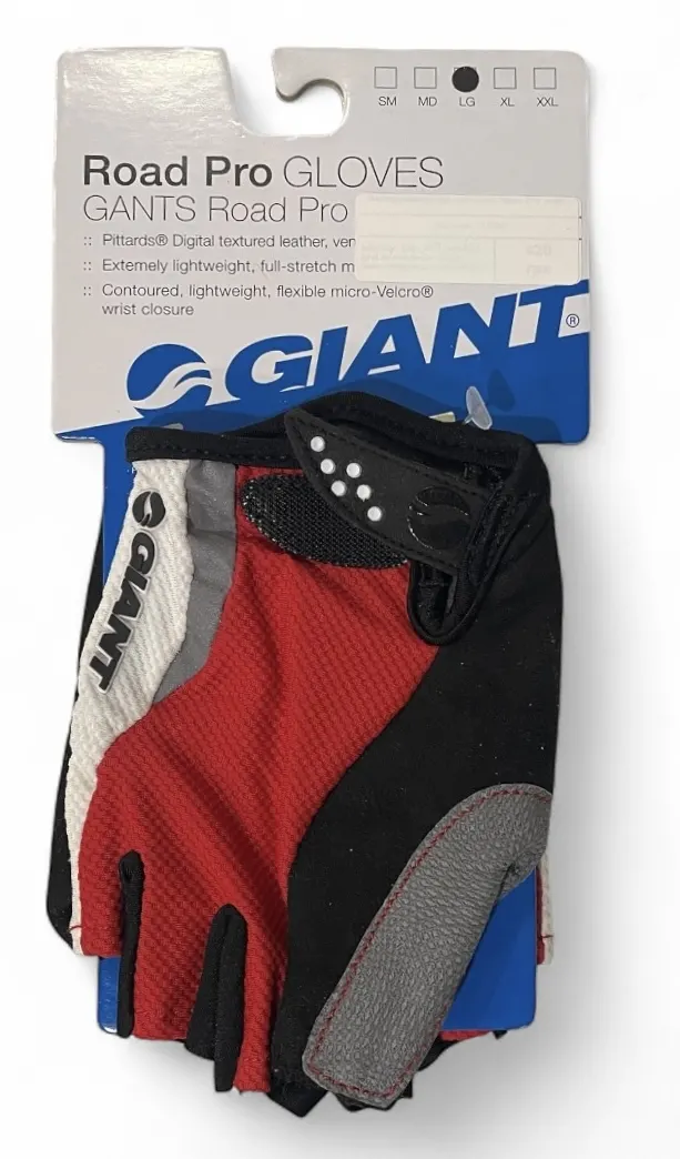 Велорукавиці з короткими пальцями Giant Road Pro червоний L