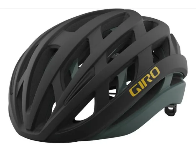 Шолом велосипедний Giro Helios матовий чорний/зелений m/55-59см
