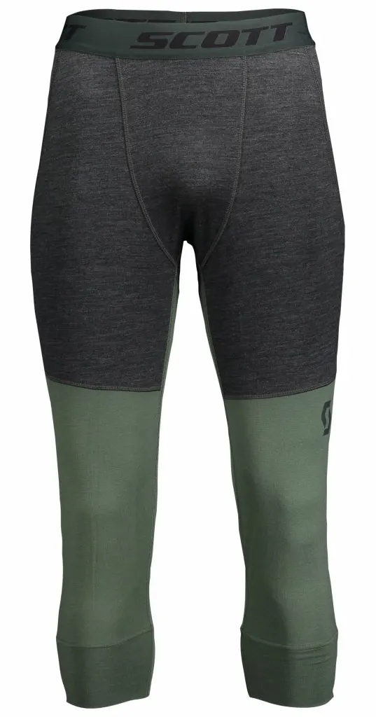 Термоштаны SCOTT DEFINED MERINO dark grey melange-frost green - L