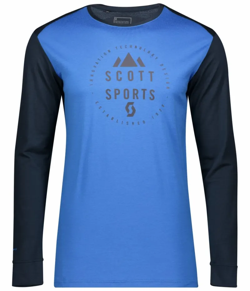 Термомайка SCOTT DEFINED MERINO dark blue/skydive blue - M