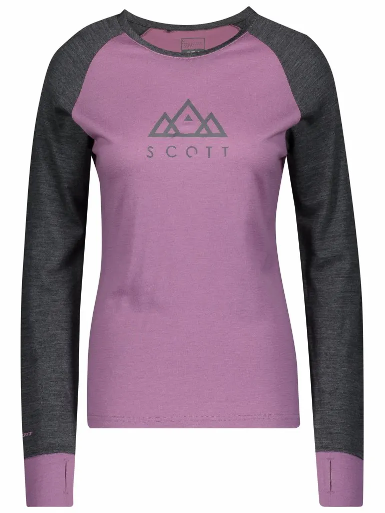 Термомайка SCOTT W DEFINED LIGHT dark grey melange/cassis pink - XS