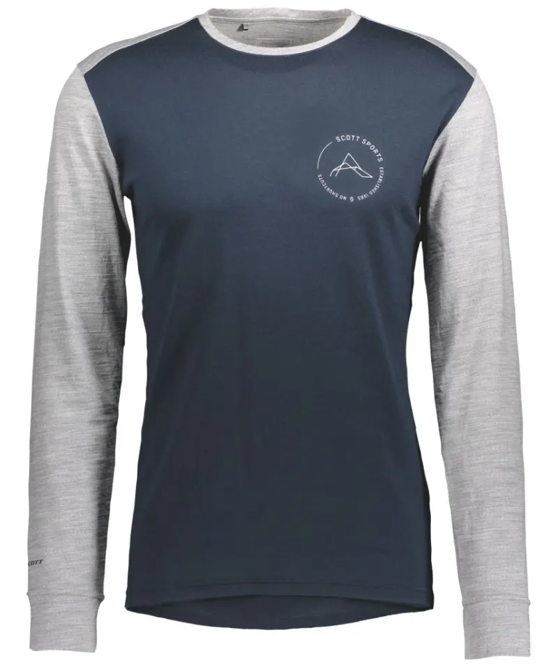 Термомайка SCOTT DEFINED MERINO dark blue/light grey melange - XL