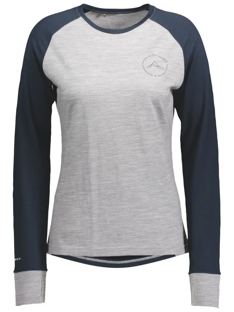 Термомайка SCOTT W DEFINED MERINO dark blue/light grey melange - XL