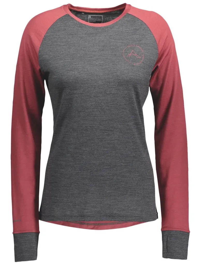 Термомайка SCOTT W DEFINED MERINO ochre red/dark grey melange - L