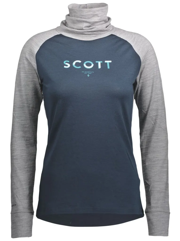 Термомайка SCOTT W DEFINED MERINO light grey melange/dark blue - XL