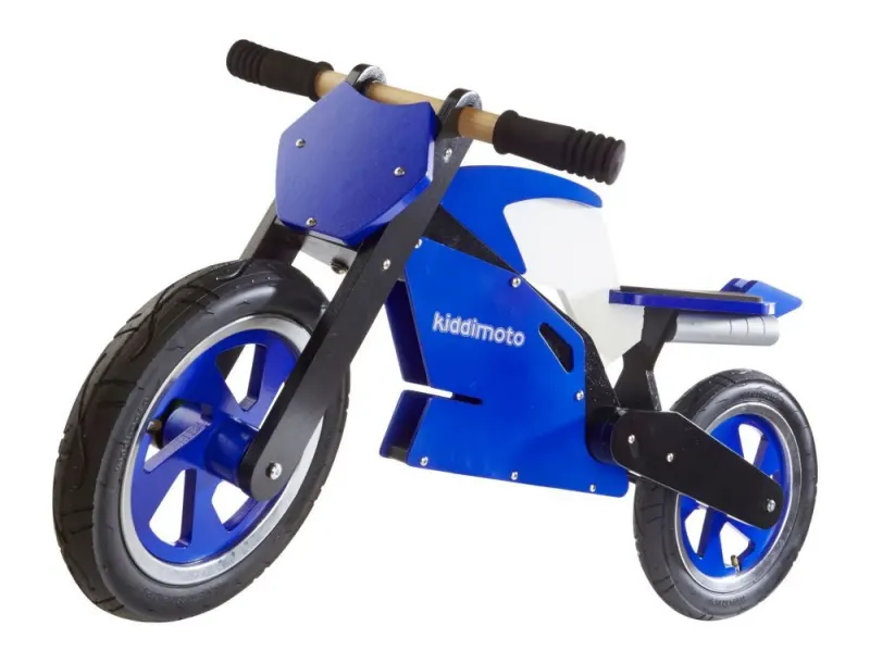 Біговел 12" Kiddimoto Superbike дерев'яний, синьо-білий