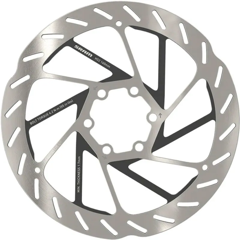 Ротор гальмівний SRAM HS2 160 мм 6-bolt (includes Steel Ротор гальмівний SRAM bolts) Rounded
