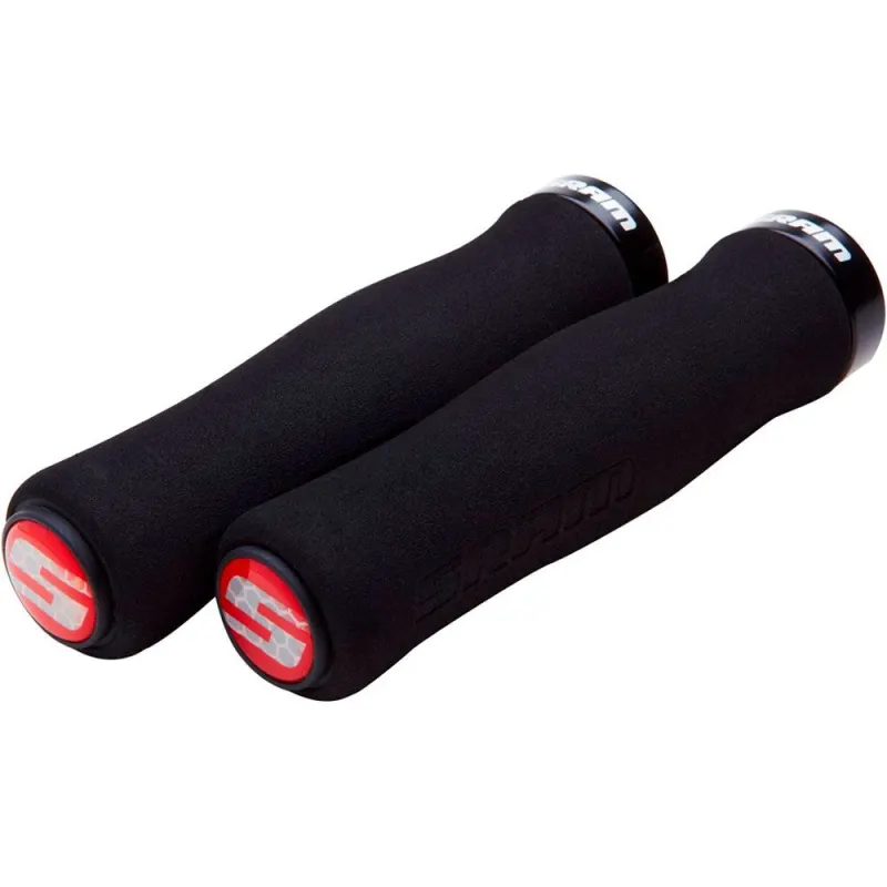 Грипсы SRAMContour Foam 129 мм Black with Single Black Clamp and End Plugs, с замками