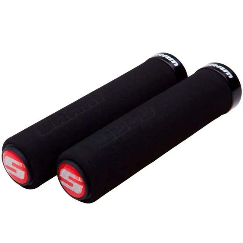 Гріпси SRAM  Foam 129 мм Black with Single Black Clamp and End Plugs, з замками