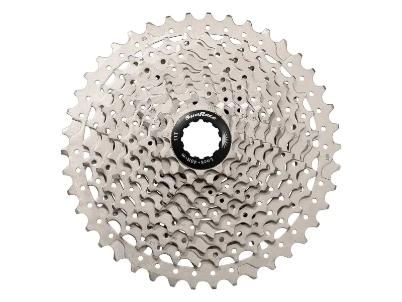 Касета 10-k 11-42T SUN RACE MTB MS2 сталевий павук, Metallic Silver