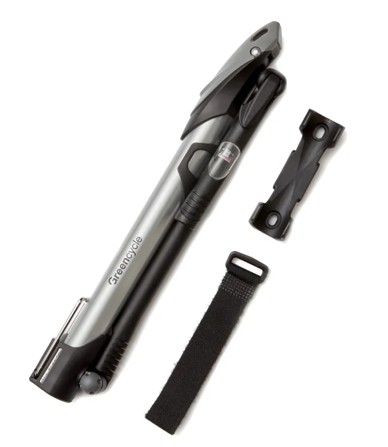Мининасос Green Cycle GPM-271, алюминиевый со шлангом и манометром, presta+schreder, 140psi
