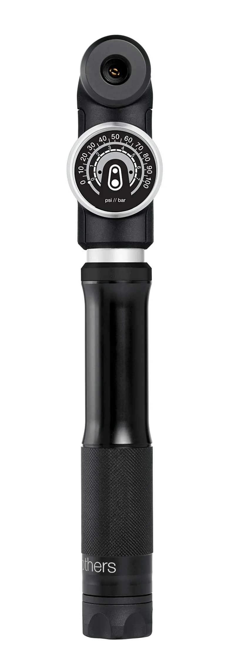 Мининасос Crankbrothers STERLING SG, алюминиевый, с манометром, smart head,100 psi/7 bar, черный