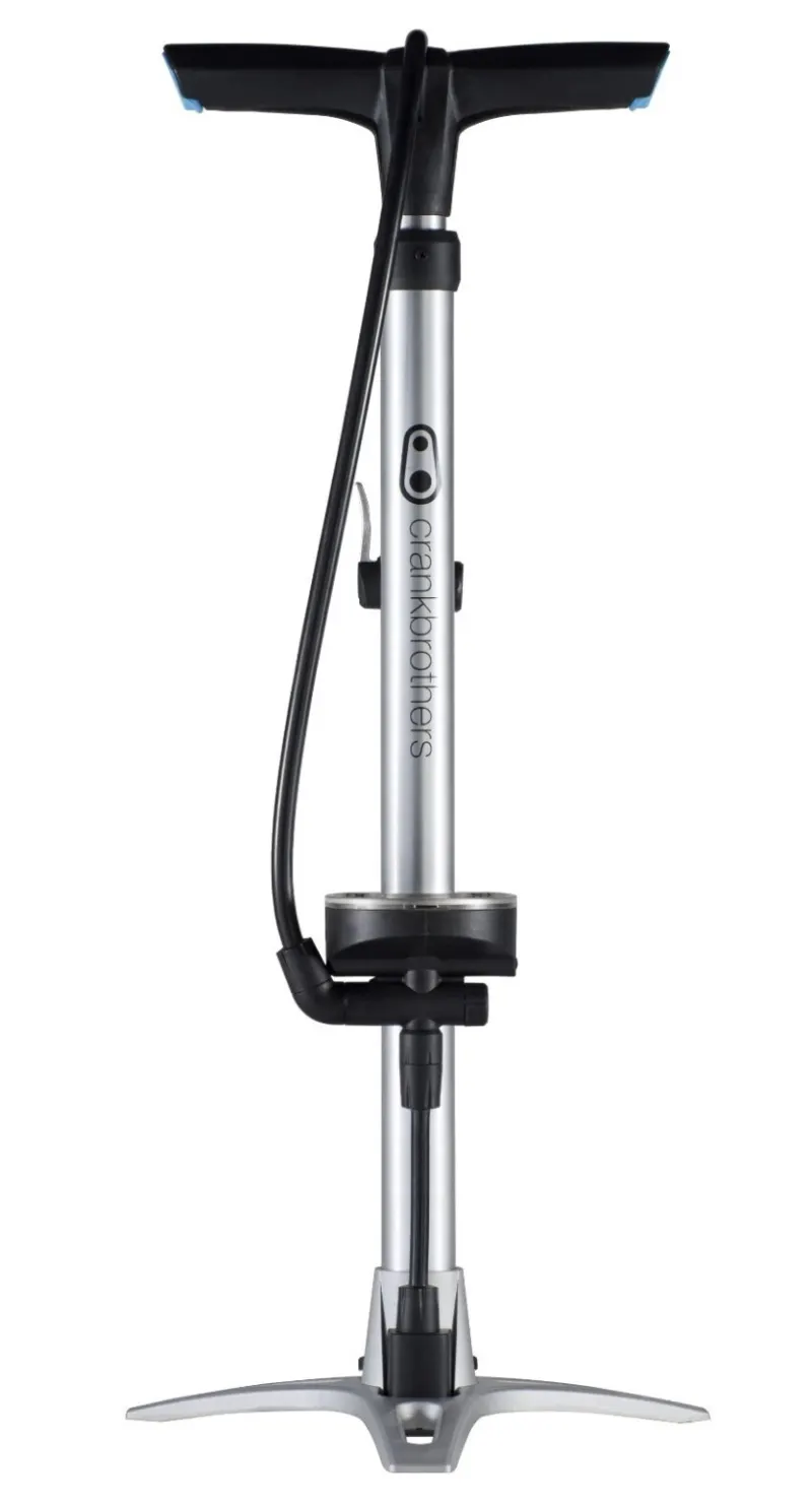 Насос для пола Crankbrothers STERLING, с манометром, presta/schrader, 160 psi/11 bar, серебристый