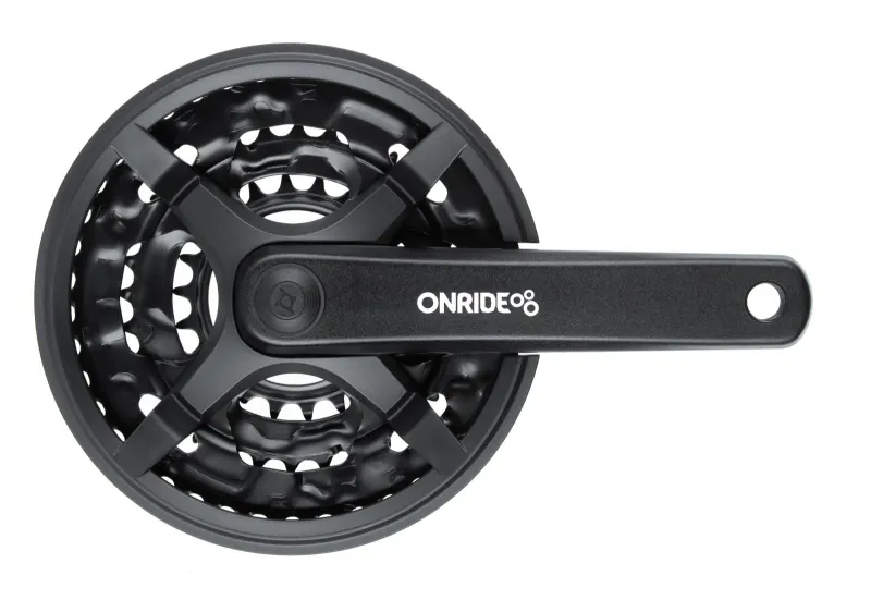 Комплект шатунів ONRIDE Trio 830P, під квадрат, 170 мм, 22-32-42Т, на 8/7/6 шв., чорний