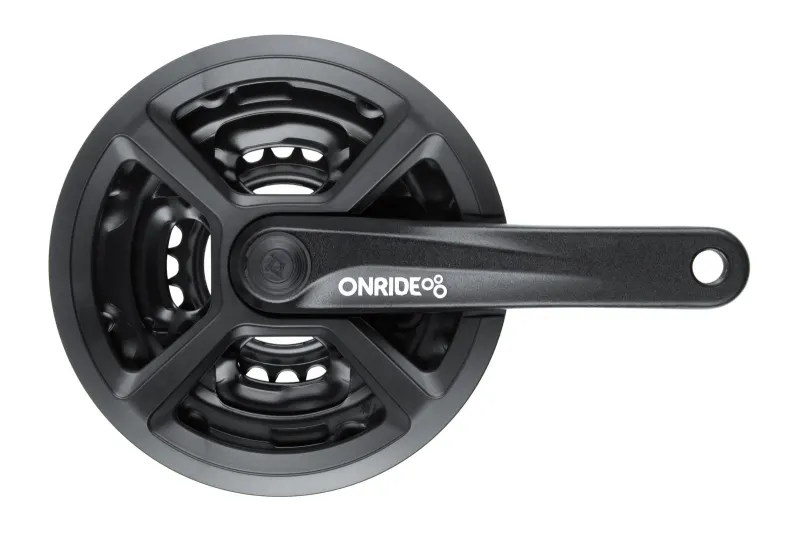Комплект шатунів ONRIDE Trio 820P, під квадрат, 170 мм, 24-34-42Т, на 8/7/6 шв., чорний