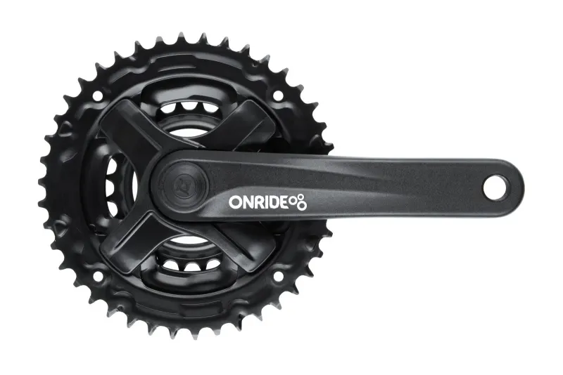 Комплект шатунів ONRIDE Trio 820, під квадрат, 170 мм, 24-34-42Т, на 8/7/6 шв., чорний