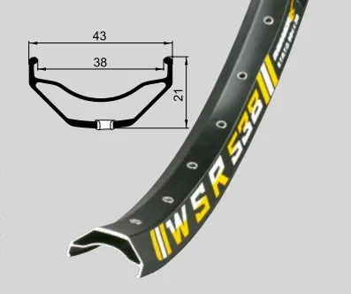 Обід Remerx WSR RX 2038, 29'', 622x38, 32 отв., AV, пістонований, чорний анодований, E-Bike