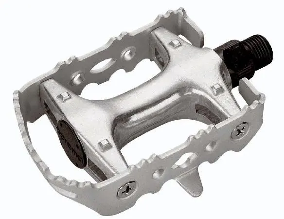 Педалі Longus CAGE MTB Al/Fe срібний, насипні підшипники